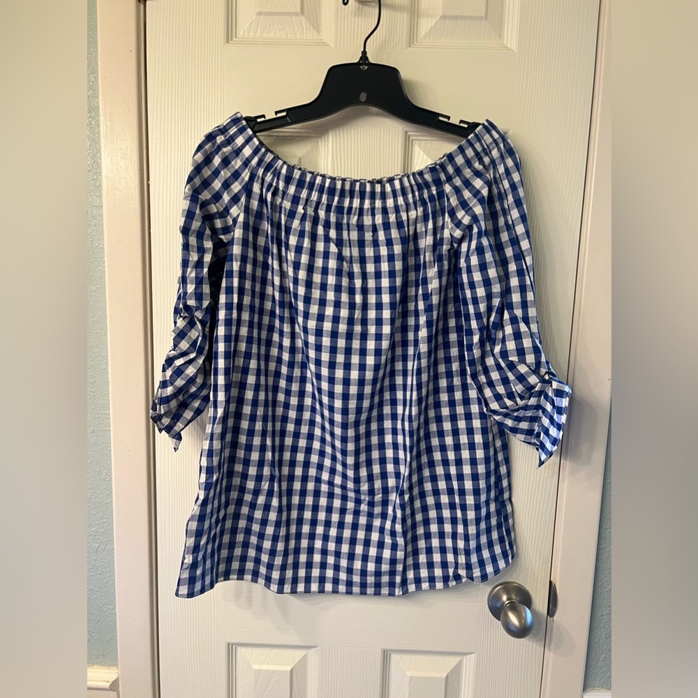 Blue Gingham Top